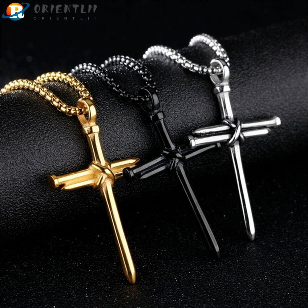 Vòng cổ Mặt Thánh Giá Phong Cách Punk Vintage Cho Nam