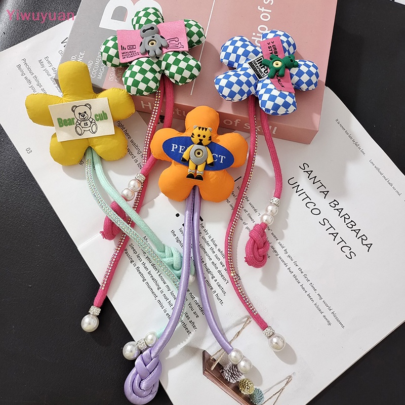 < Yiwuyuan > Mặt Dây Chuyền Ba Chiều Bằng Vải Hoa Ngọt Ngào Dễ Thương Trang Trí Xe Hơi Mới Dành Cho Bạn Nữ