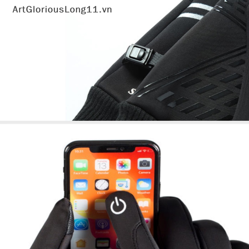 Găng Tay Chạy Xe Đạp / Trượt Tuyết Giữ Ấm Chống Trượt Có Thể Chạm Màn Hình Cảm Ứng Nghệ Thuật Cho Nam