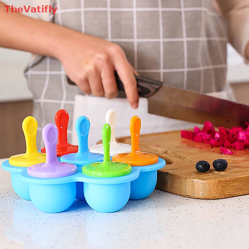 [Thevalifly] Hộp Đựng Kem Que Bằng Silicone Bảy Lỗ DIY Bán Chạy