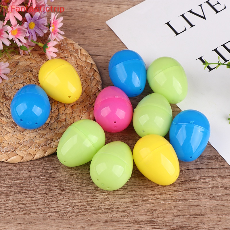 Bộ 10 Hộp Đựng Kẹo Bằng Nhựa Hình Trứng Phục Sinh Nhiều Màu Độc Đáo Trang Trí Nhà Cửa Diy Mới