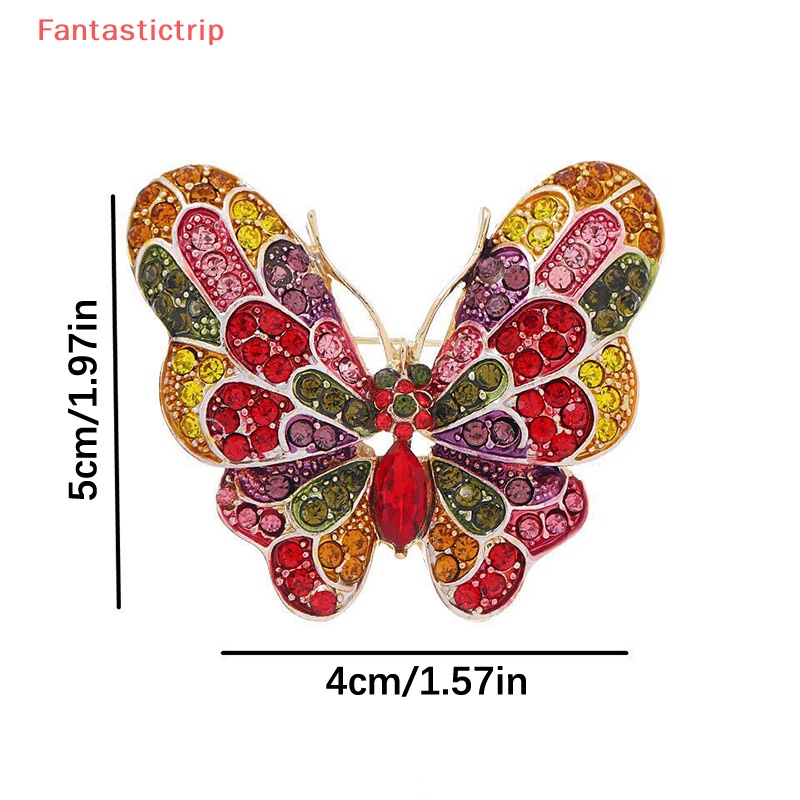 Ghim Cài Áo Hình Bướm Đính Đá Nhiều Màu Sắc Thời Trang Mới