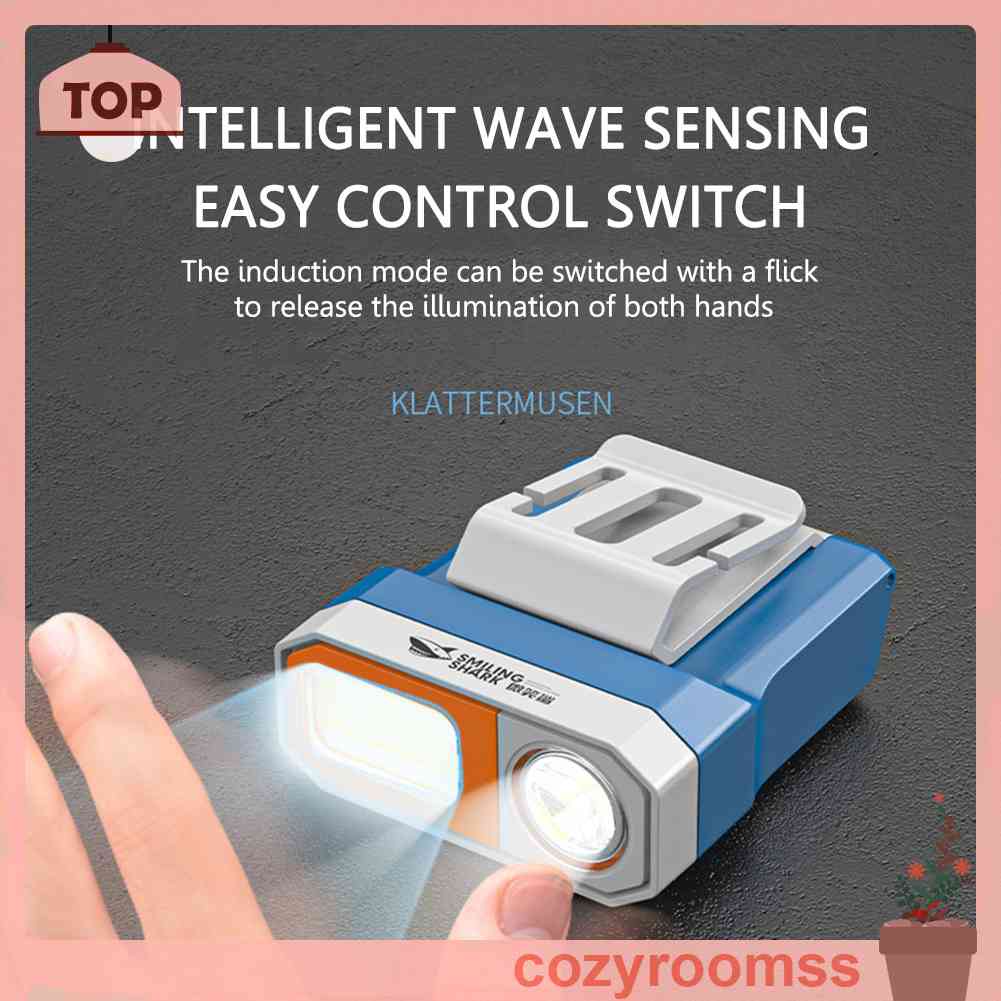 Đèn Pha LED COB Cảm Ứng Chống Thấm Nước Có Kẹp Mũ Lưỡi Trai