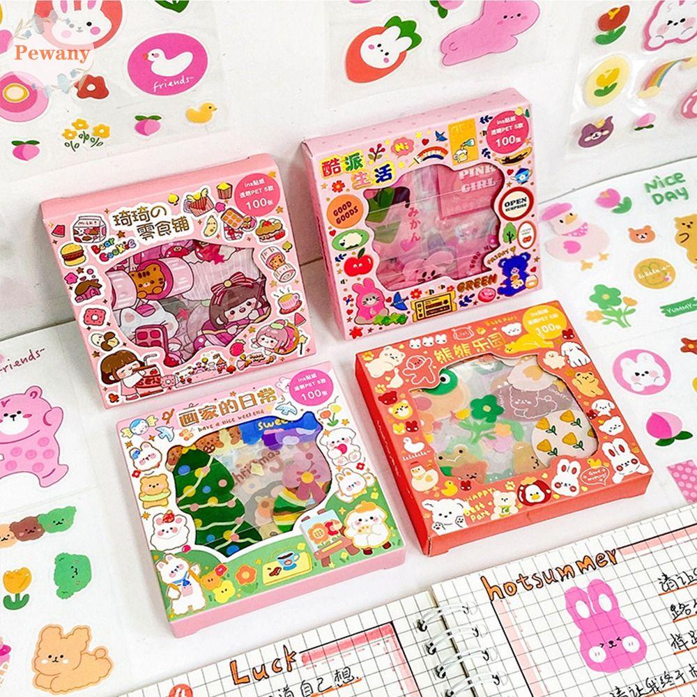 Bộ 100 Tấm Nhãn Dán Trang Trí Sổ Tay Goo Chống Thấm Nước