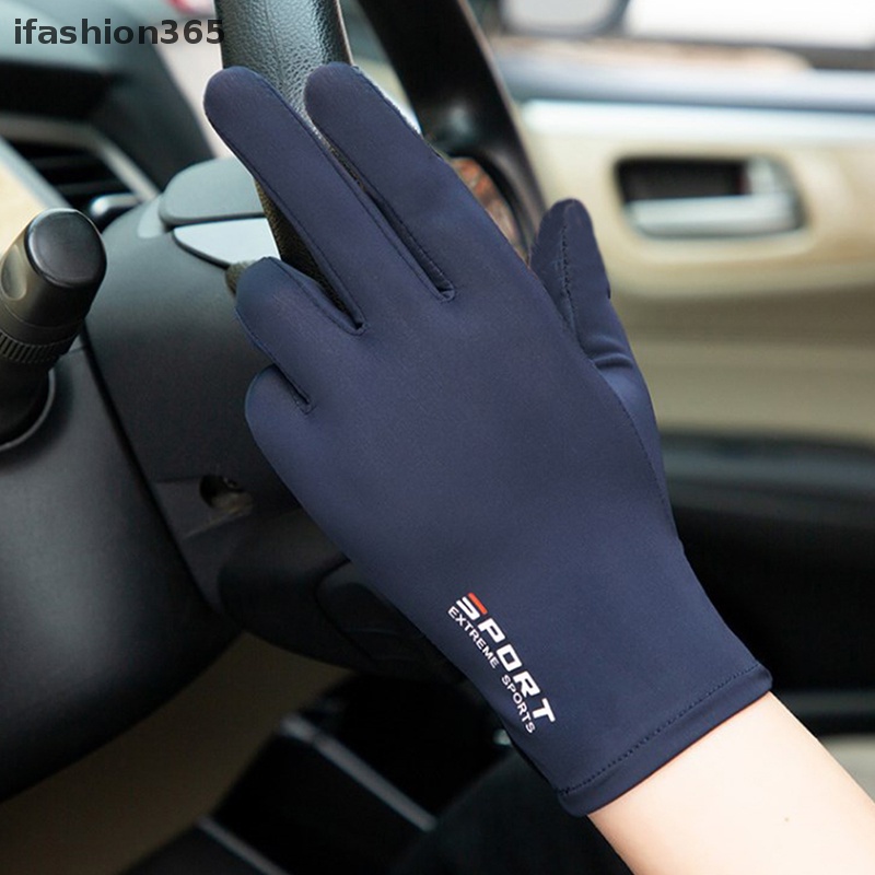 Găng Tay Lái Xe Chống Nắng Bằng Lụa Lạnh Thời Trang Mùa Hè Cho Nam ifashion365