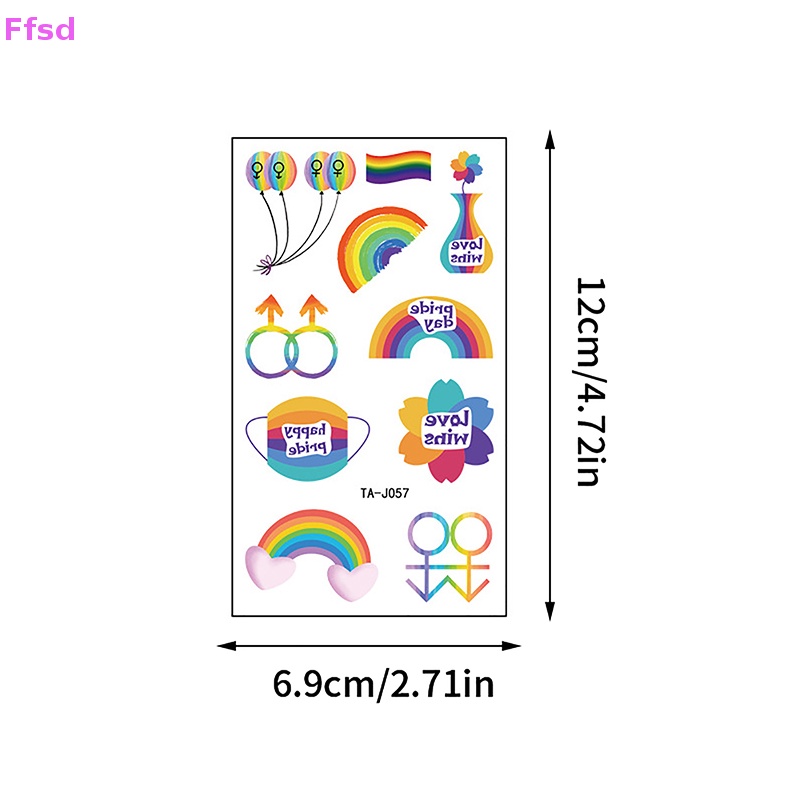 {Ffsd} Hình Xăm Dán Tạm Thời Chống Thấm Nước Có Thể Tháo Rời Ánh Sáng LGBT
