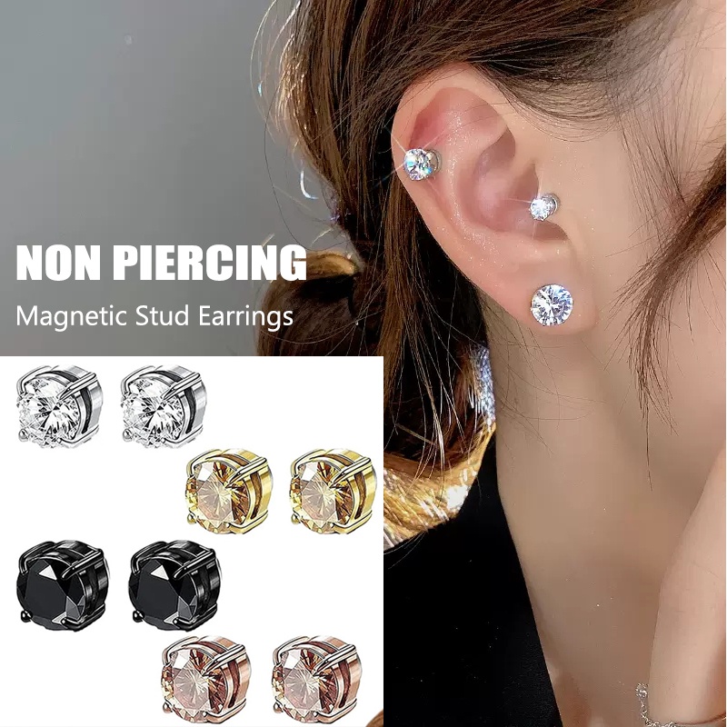 1 Khuyên Kẹp Tai Nam Châm Đính Pha Lê Cho Nam Nữ