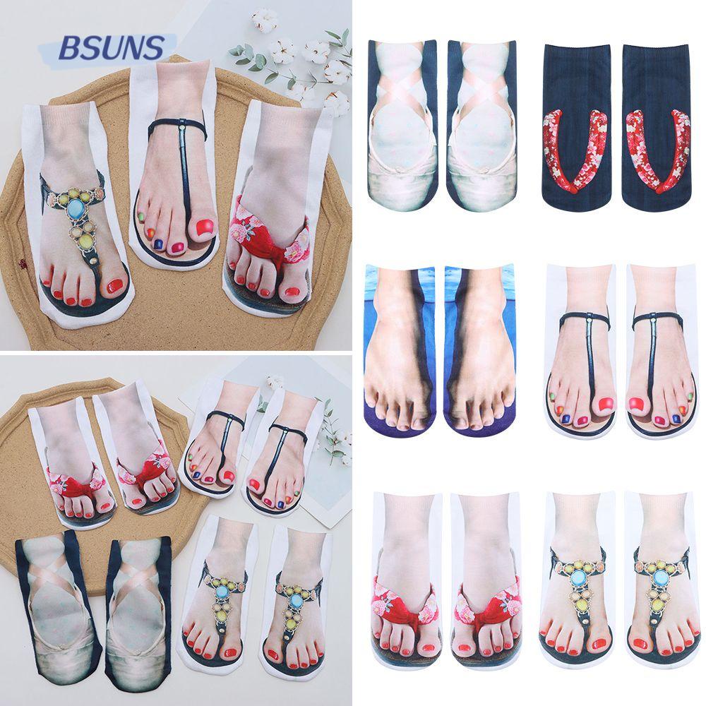 Đôi Tất Chân Cotton Mềm Mại In Họa Tiết 3D Thoải Mái Cho Nam Nữ