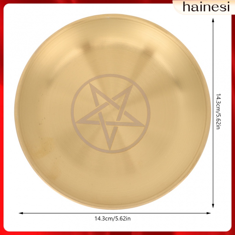 Home Decoration Jewelry Tray Décor Pentagram Metal Saucer Wicca Plate Candle Decorate Candlestick