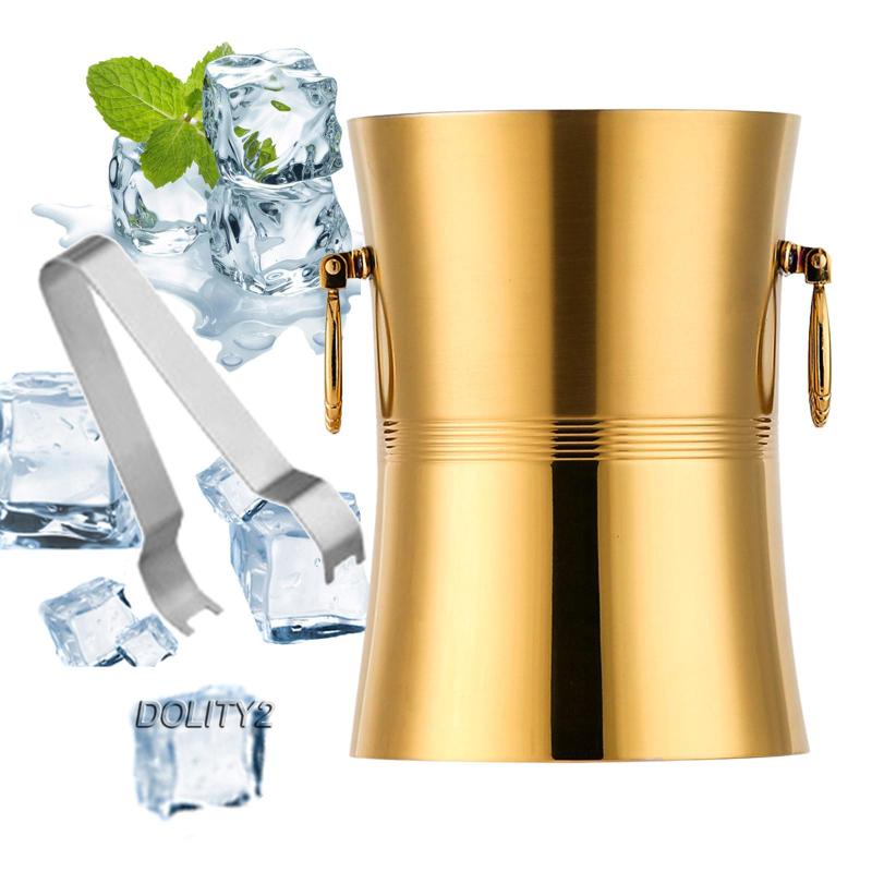 [Dolity2] Xô Đựng Đá Bằng Kim Loại Cách Nhiệt Có Nắp Cho Tiệc BBQ / Quán Bar