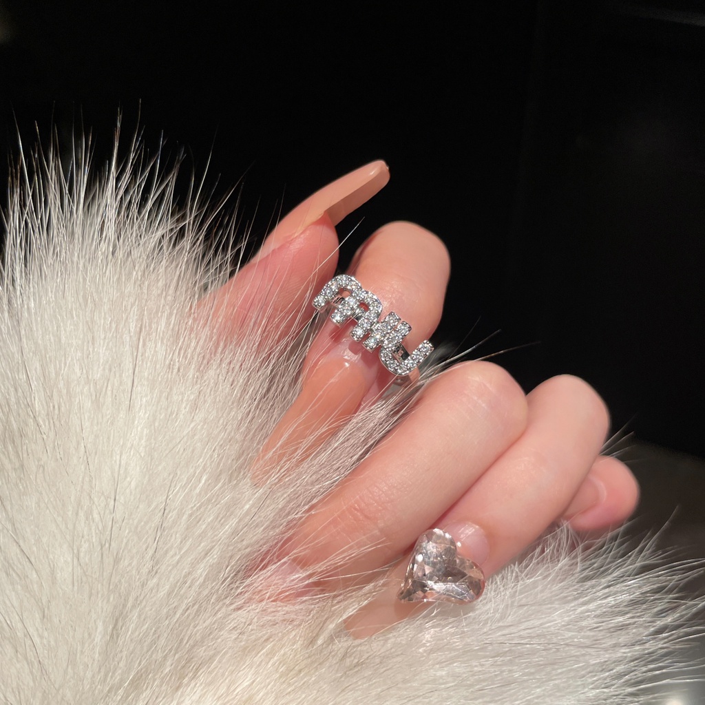 Nhẫn Đeo Ngón Trỏ Đính Kim Cương Lấp Lánh Phiên Bản Hàn Quốc niche Thời Trang Cá Tính Cao Cấp Joker Sang Trọng Cho Nữ