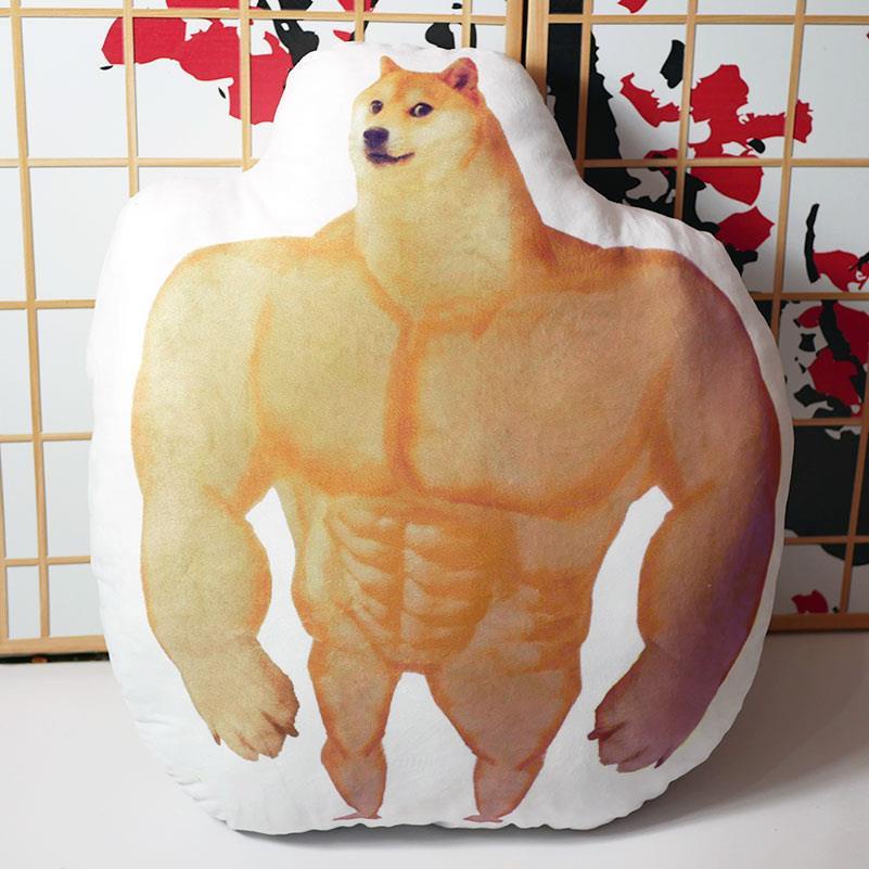 Cheems Waste Chai Gối Nhồi Bông Điêu Khắc Cơ Bắp Cún Shiba Inu Hai Mặt Vui Nhộn Dùng Làm Quà Tặng