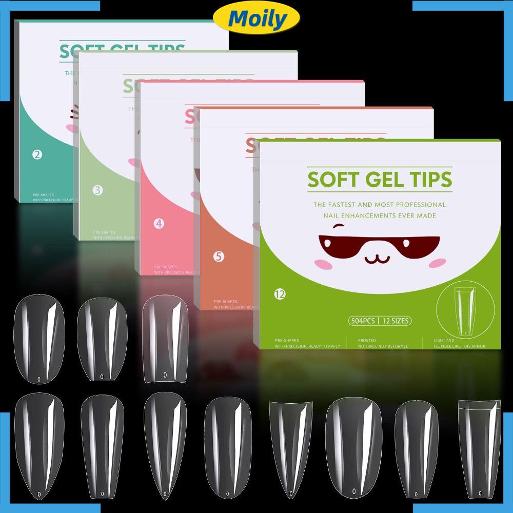 Bộ 504 Móng Tay Giả Trong Suốt Nhiều Kích Cỡ Khác Nhau