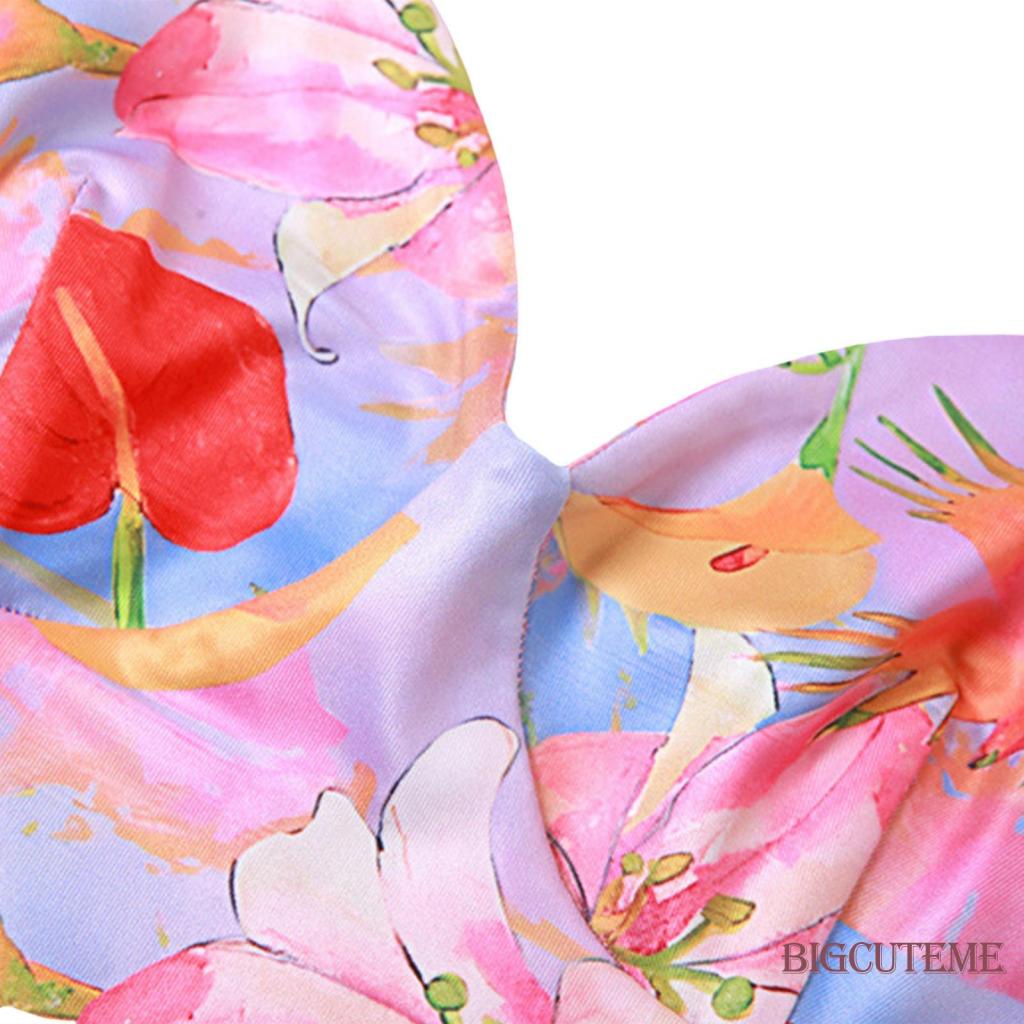 Đầm Hai Dây Cổ Chữ V Họa Tiết Hoa Quyến Rũ Cho Nữ