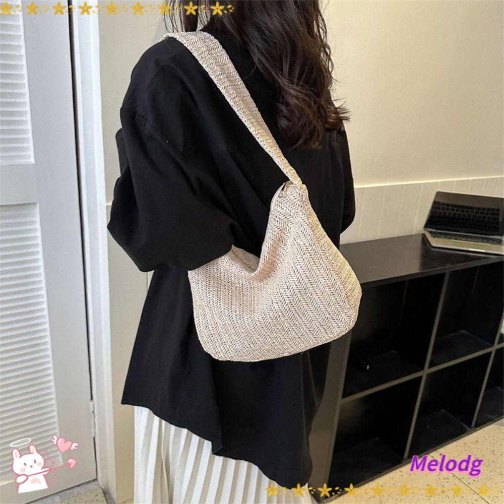Túi Cói Đeo Vai Cỡ Lớn Có Khóa Kéo Thời Trang
