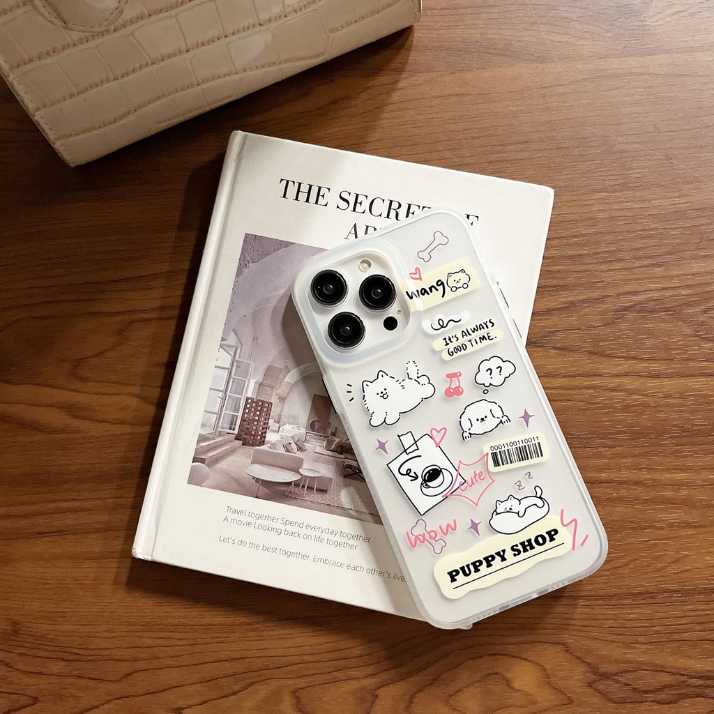 Ốp Điện Thoại Tpu Dẻo Trong Suốt Họa Tiết Hoạt Hình Chú Chó Dễ Thương Chống Sốc Cho iPhone 14 13 12 11 Pro Max