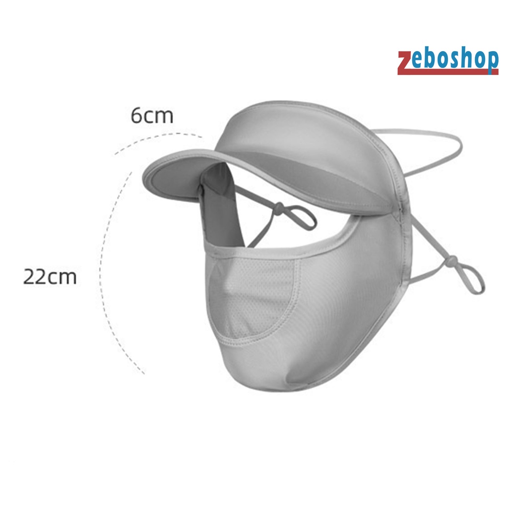 Zeboshop Mũ Chống Nắng Mùa Hè Thoáng Khí Màu Trơn Có Dây Buộc Có Thể Điều Chỉnh Bảo Vệ Khuôn Mặt Cho Nữ