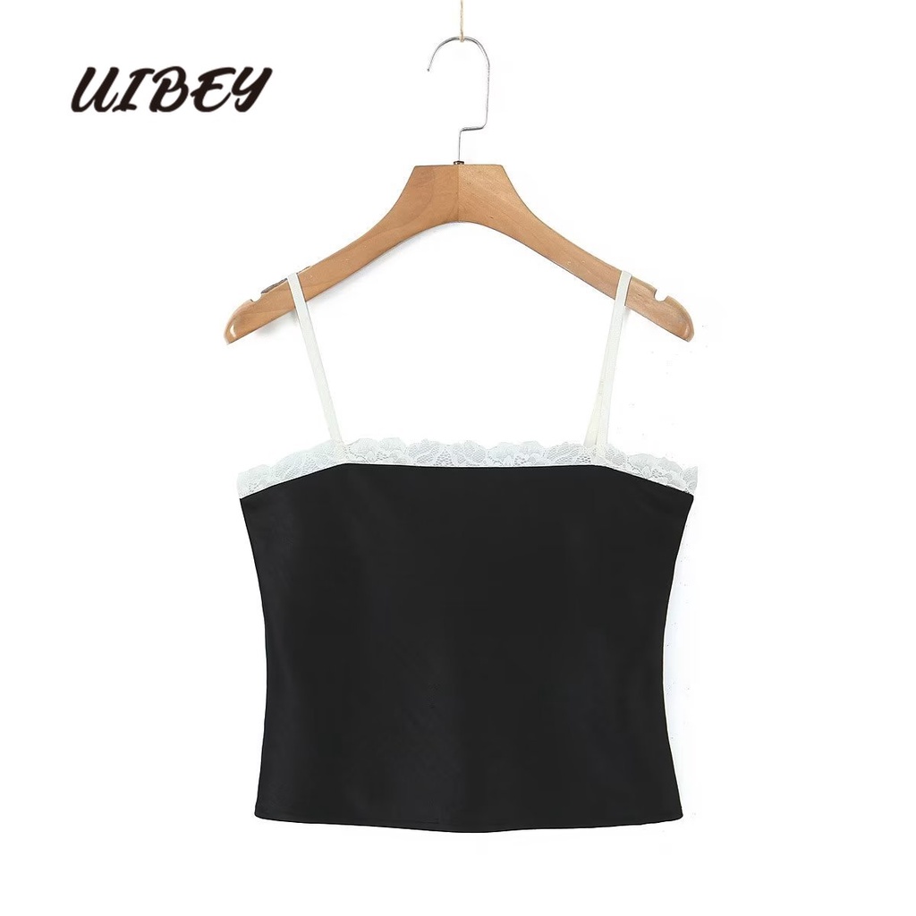 Uibey Bán Sỉ Áo Peplum Ngắn Phối Ren 7014