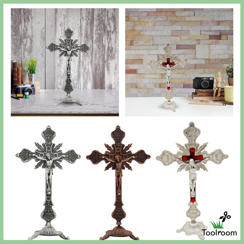 Cây Thánh Giá Kim Loại 10 Inches Để Bàn Trang Trí Nhà Cửa