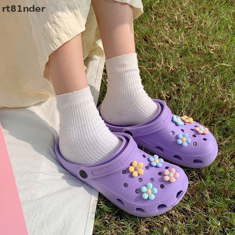 Rt Set 8 Phụ Kiện Trang Trí Giày Hình Hoa Dễ Thương Có Thể Tháo Rời DIY