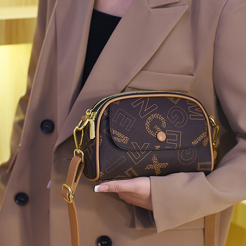 Túi Đeo Chéo mini In Họa Tiết Khối Màu Sắc Phong Cách Cổ Điển Thời Trang Cho Nữ