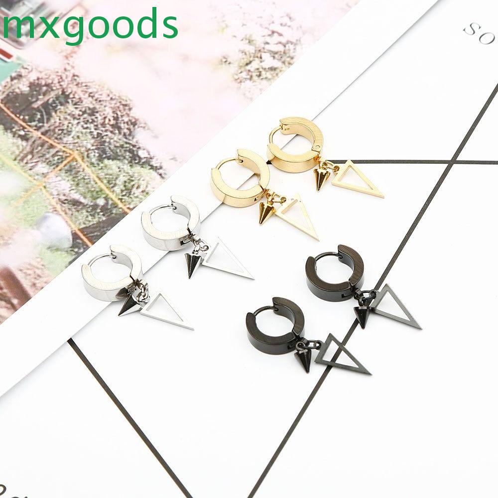 Khuyên Tai Hình Tam Giác Bằng Thép Không Gỉ Phong Cách Gothic Thời Trang Cho Nam