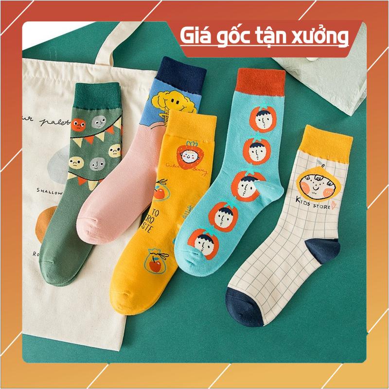 Tất cổ cao cá tính phong cách Hàn Quốc nam nữ, vớ họa tiết cổ cao phong cách Hàn Quốc nam nữ