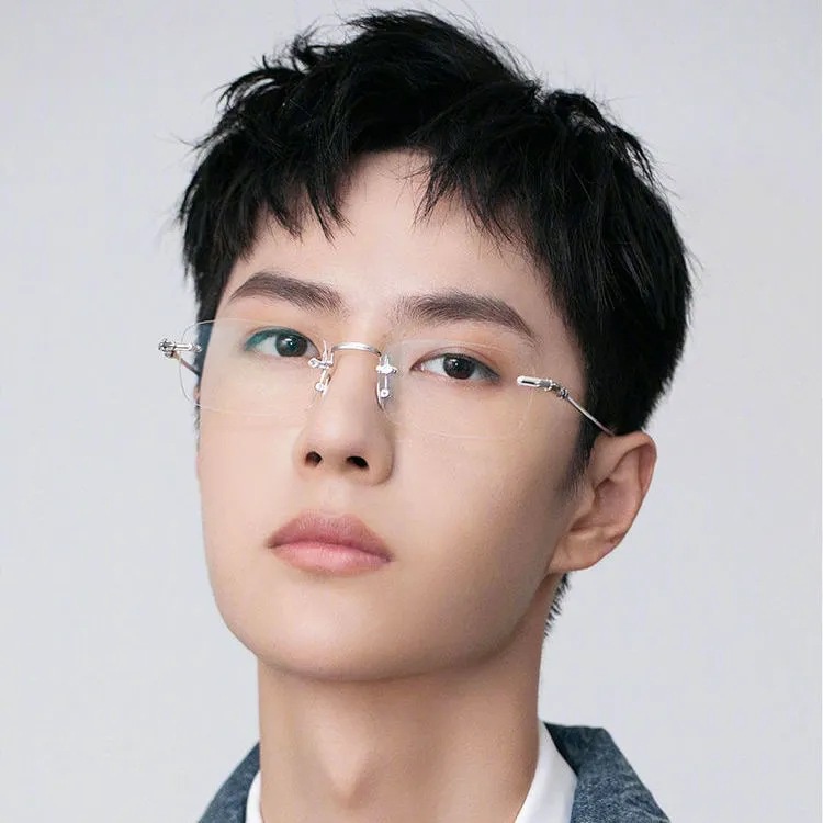 Mắt Kính Gọng Vuông Không Viền Chống Ánh Sáng Xanh Cho Nam