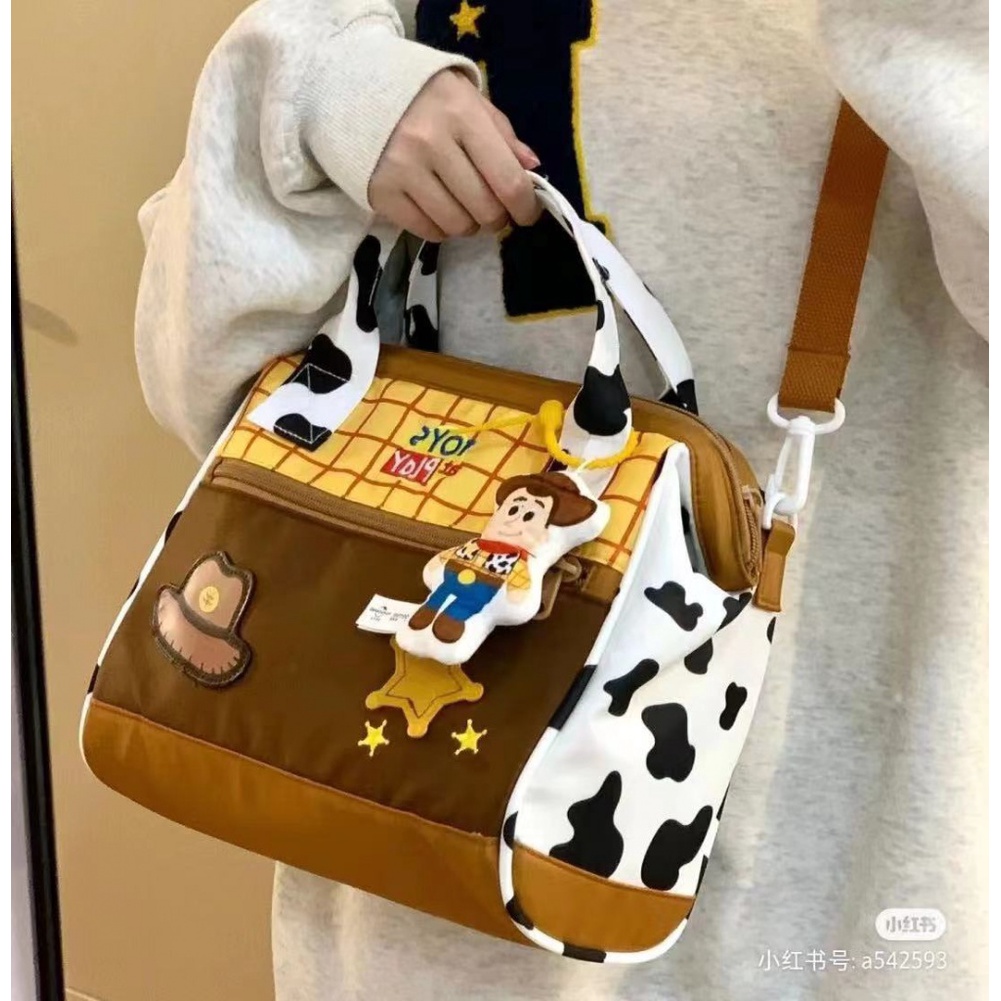 Túi Xách Đeo Vai Vải Canvas Họa Tiết Hoạt Hình Toy Story Buzz Lightyear Dễ Thương Sức Chứa Lớn Cho Học Sinh