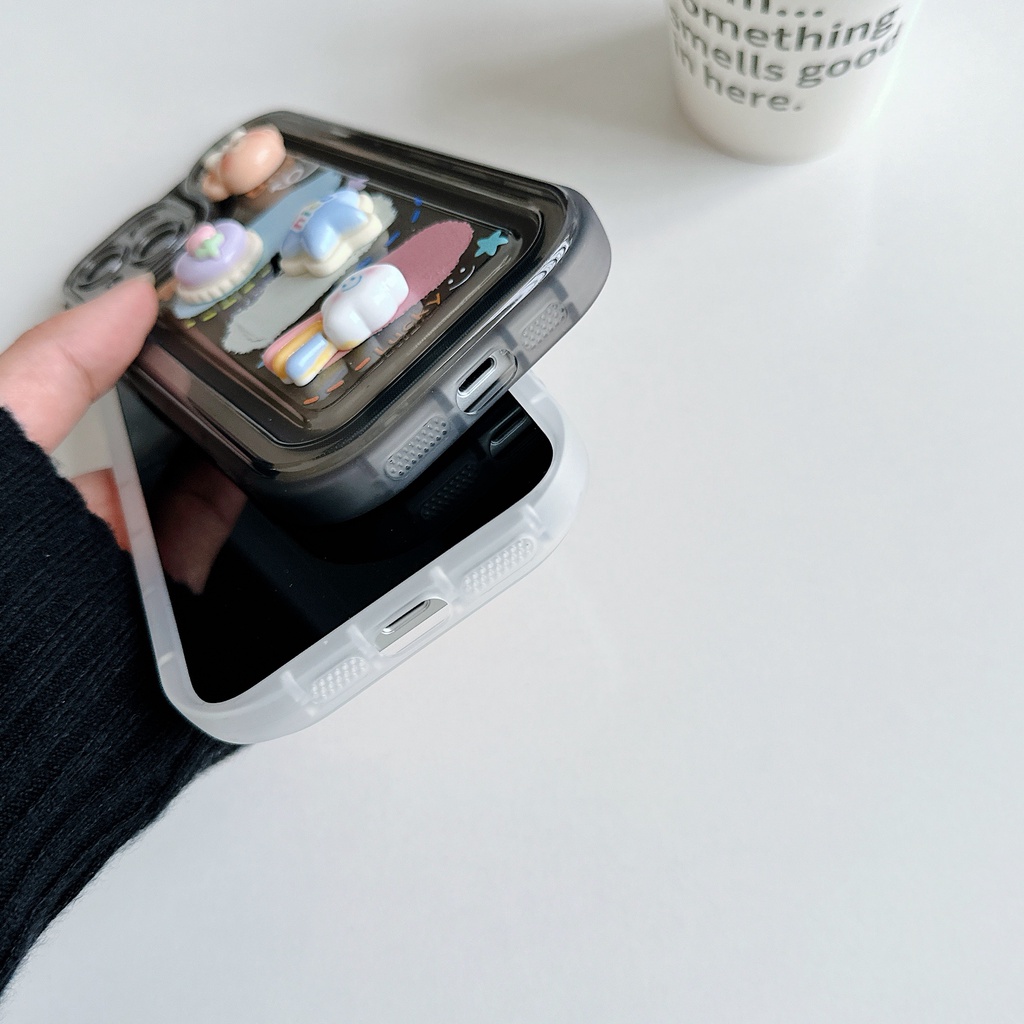 Ốp Điện Thoại PC Tpu Mềm Trong Suốt Họa Tiết Hoạt Hình Dễ Thương Cho iPhone 13 12 11 Pro Max 14 Plus