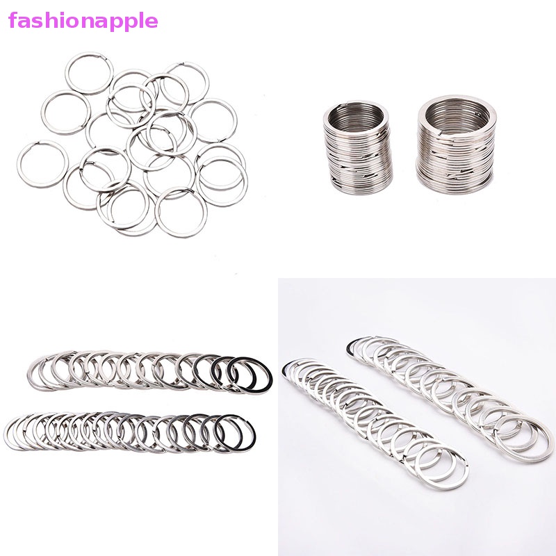 Set 100 Móc Khóa Tròn Bằng Thép Không Gỉ 2 Kích Cỡ