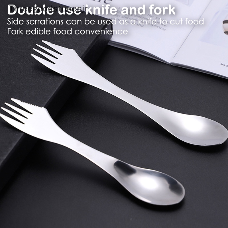 Muỗng Inox Siêu Nhẹ 3 Trong 1 Tiện Dụng Mang Theo Du Lịch Cắm Trại