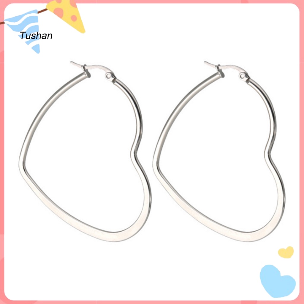 1 Đôi Bông Tai Tròn Màu Trơn Không Dễ Phai Thời Trang Dành Cho Nữ