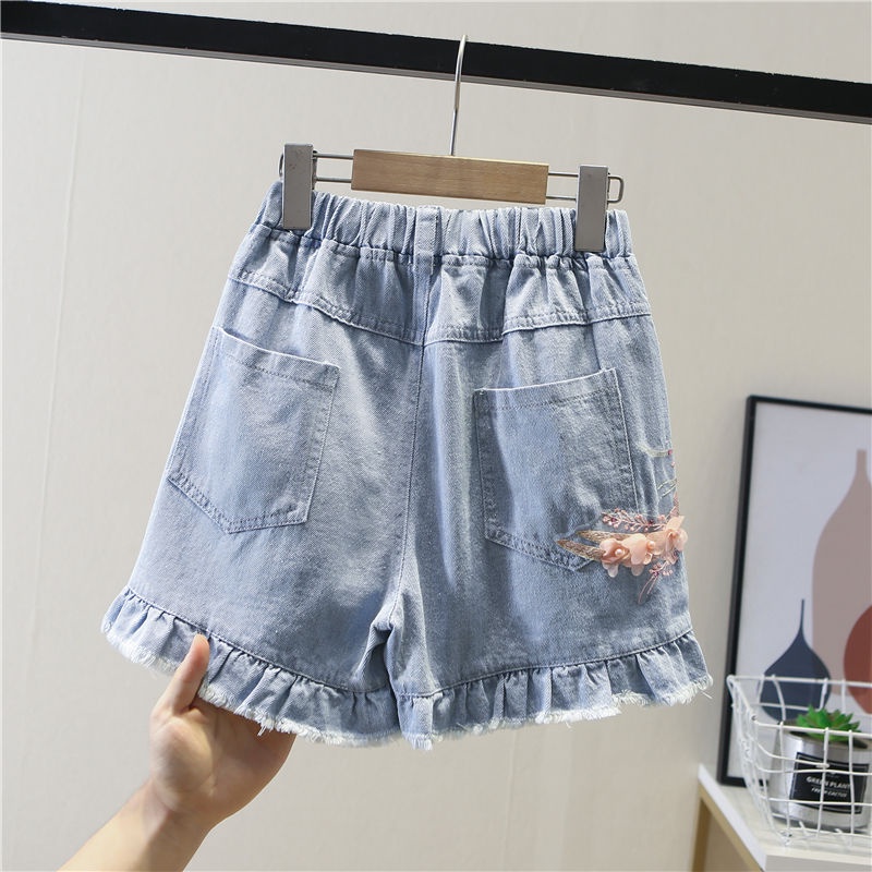 Quần Short Denim In Hoa Phong Cách Công Chúa Mới 2021 Cho Bé Gái ONR8