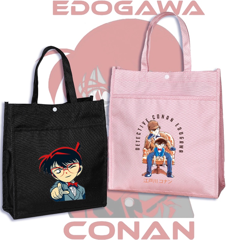 Túi Vải oxford Chống Thấm Nước Sức Chứa Lớn Hình Thám Tử conan anime Cho Học Sinh