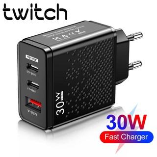 Twitch cốc sạc nhanh hai cổng pd type c 30w qc 3.0 pd phích cắm