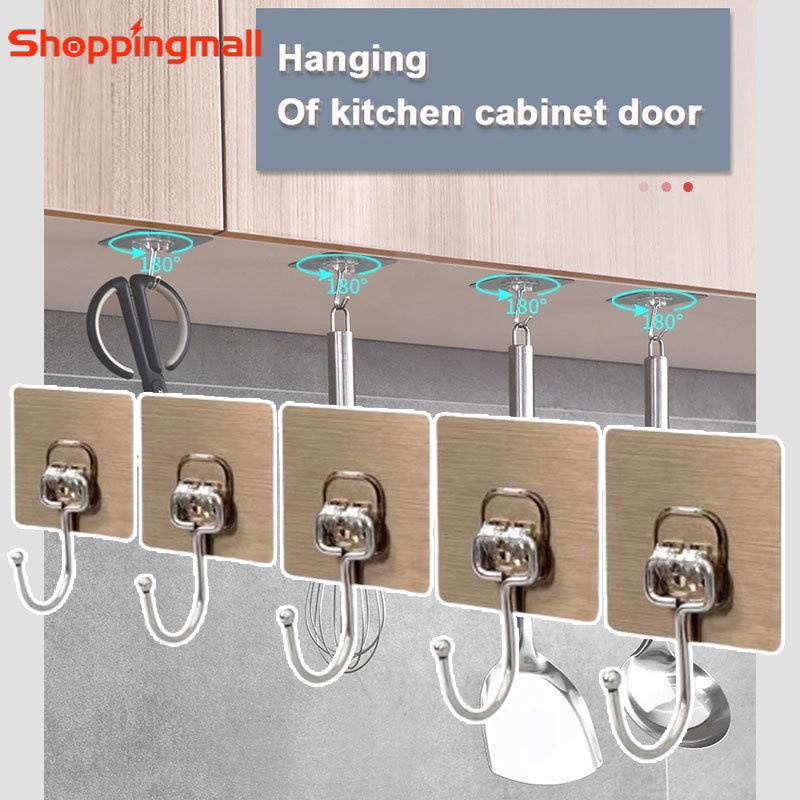 Móc Treo Khăn Mini Bằng Thép Không Gỉ Dán Tường Nhà Bếp / Phòng Tắm