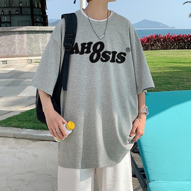 Áo thun nam T-shirt  Mùa hè tay áo ngắn Hoa văn tối giản HZFMC0921