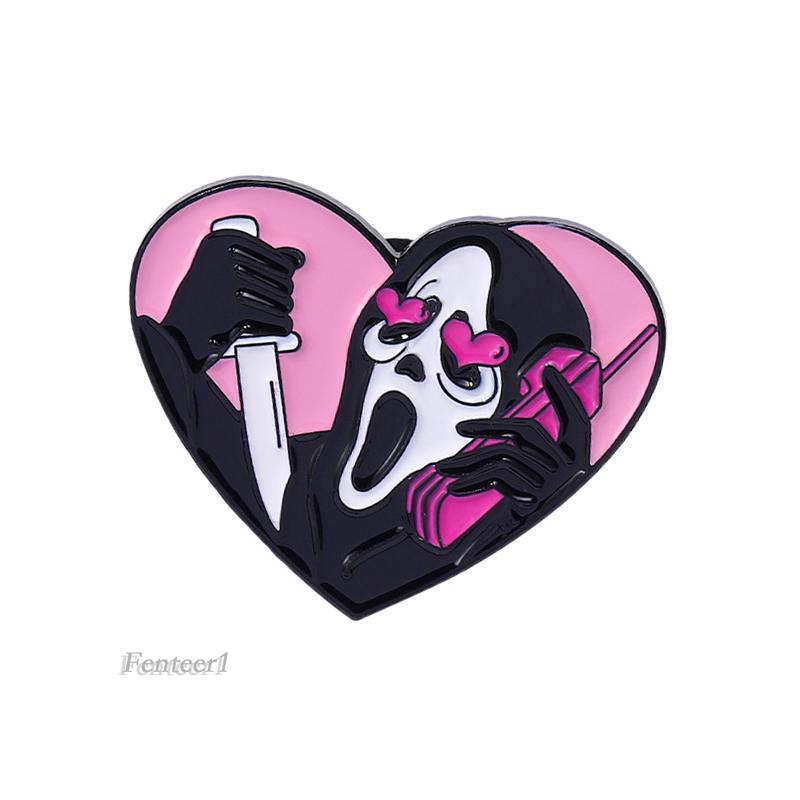 [Fenteer1] Trâm Cài Áo Bằng Kim Loại Hình Hoạt Hình Halloween Dễ Thương Cho Áo Khoác Nón