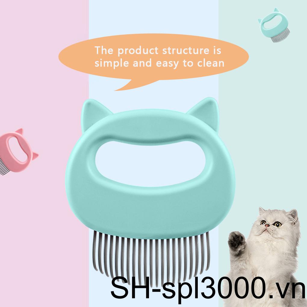 Lược Chải Lông Mát Xa Cho Thú Cưng Với Tay Cầm Cong Bằng Nhựa Tiện Dụng