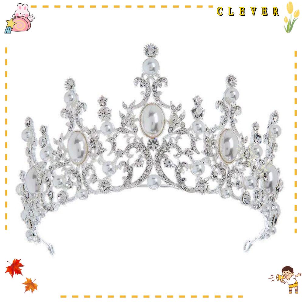 Băng Đô Hình Vương Miện Cho Nữ|Nhẫn Mạ Bạc Đính Đá Pha Lê|Băng Đô Cài Tóc Cho Nữ