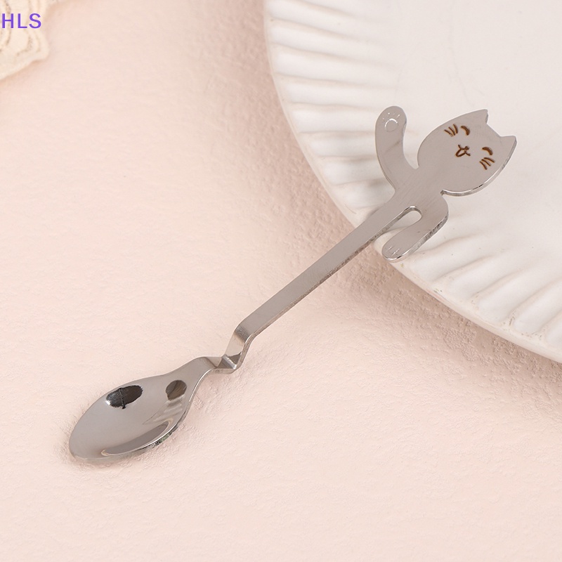 Muỗng Cà Phê Bằng Thép Không Gỉ Hình Mèo Đáng Yêu