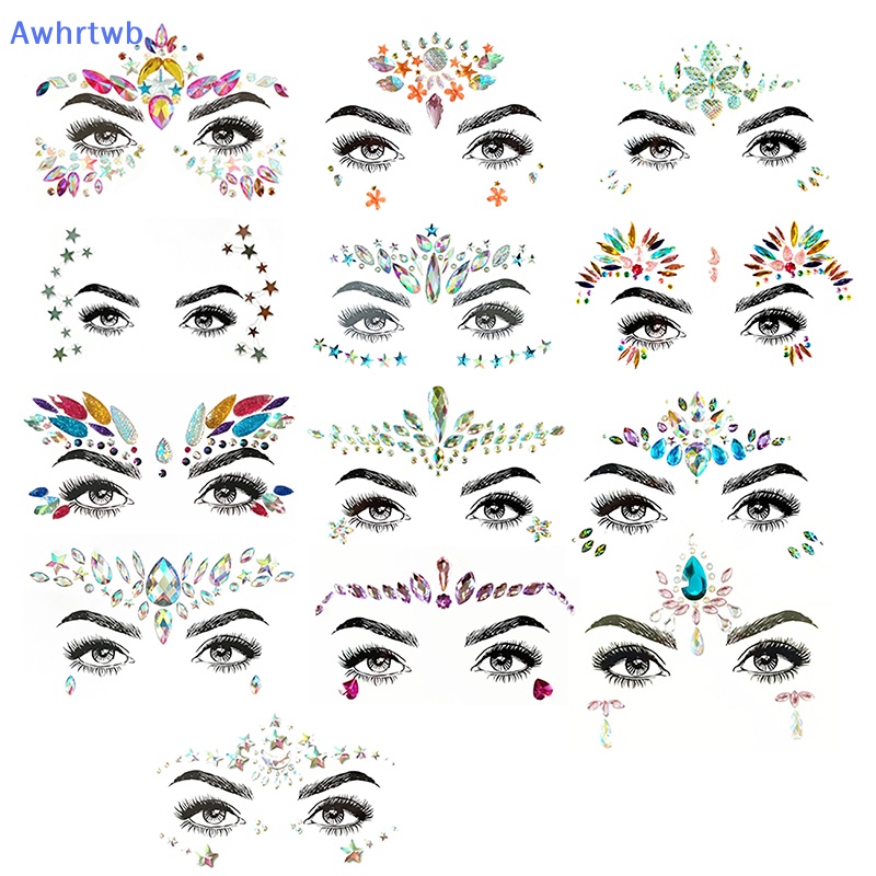 Awhrtwb Mặt Đá Quý Tự Dính Trang Sức Tiệc Tùng Mardi Gras Mới