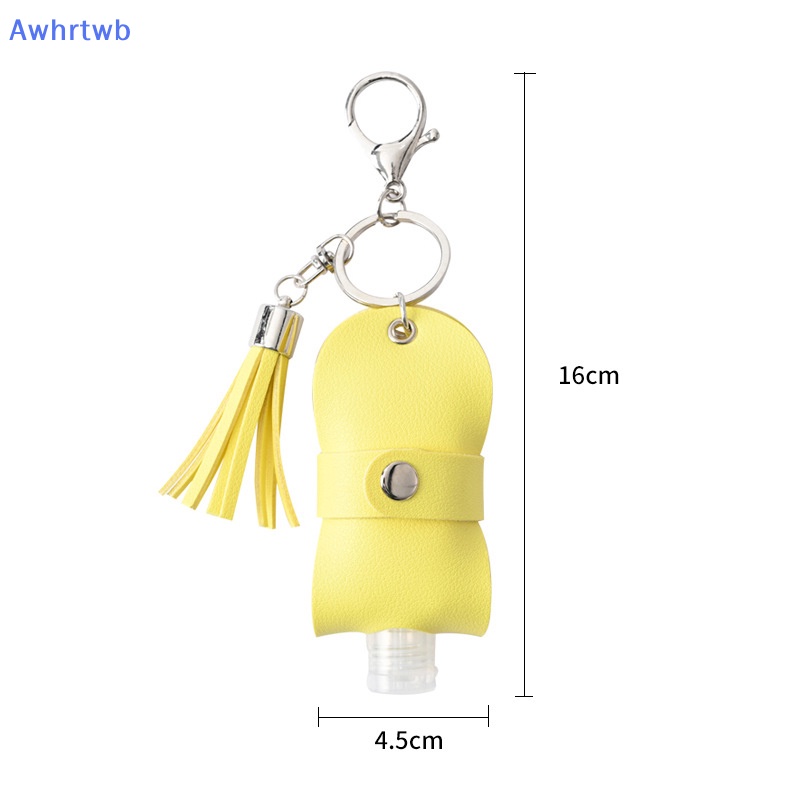 Awhrtwb Mới Móc Khóa Chai Nước Rửa Tay Khử Trùng Bằng Da Có Thể Nạp Lại Cho Du Lịch