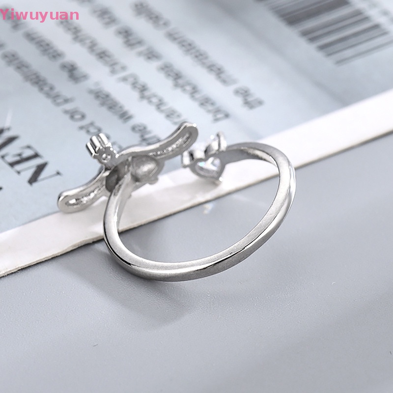 (MớI) Nhẫn Hở HìNh TráI Tim ĐíNh Đá Xinh XắN