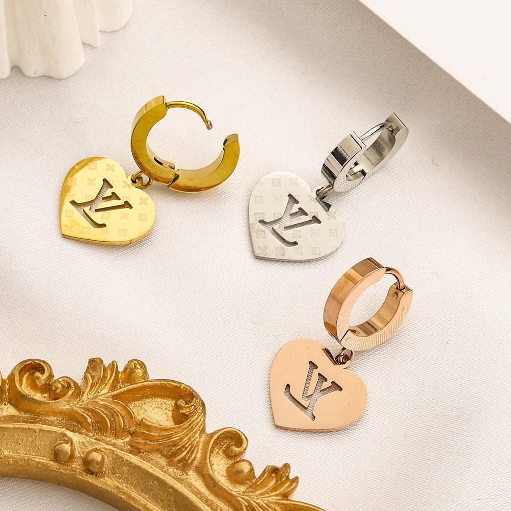 Bông Tai LV LOUIS VUITTON Bằng Thép Titan Thời Trang Dành Cho Nữ