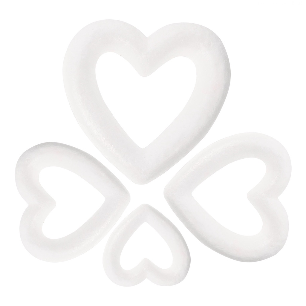 Set 4 Trái Tim Xốp Polystyrene Trang Trí Vòng Bắt Giấc Mơ