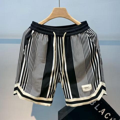 Quần Short Thể Thao Họa Tiết Kẻ Sọc Bằng Lụa Lạnh Mỏng Nhanh Khô Thời Trang Mùa Hè Dành Cho Nam m-3xl