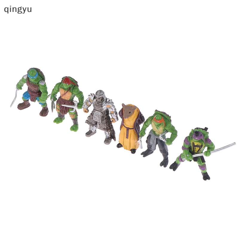 Bộ 6 Đồ trang trí Nhân Vật Ninja Rùa Dễ Thương Dùng Trang Trí Tiểu Cảnh