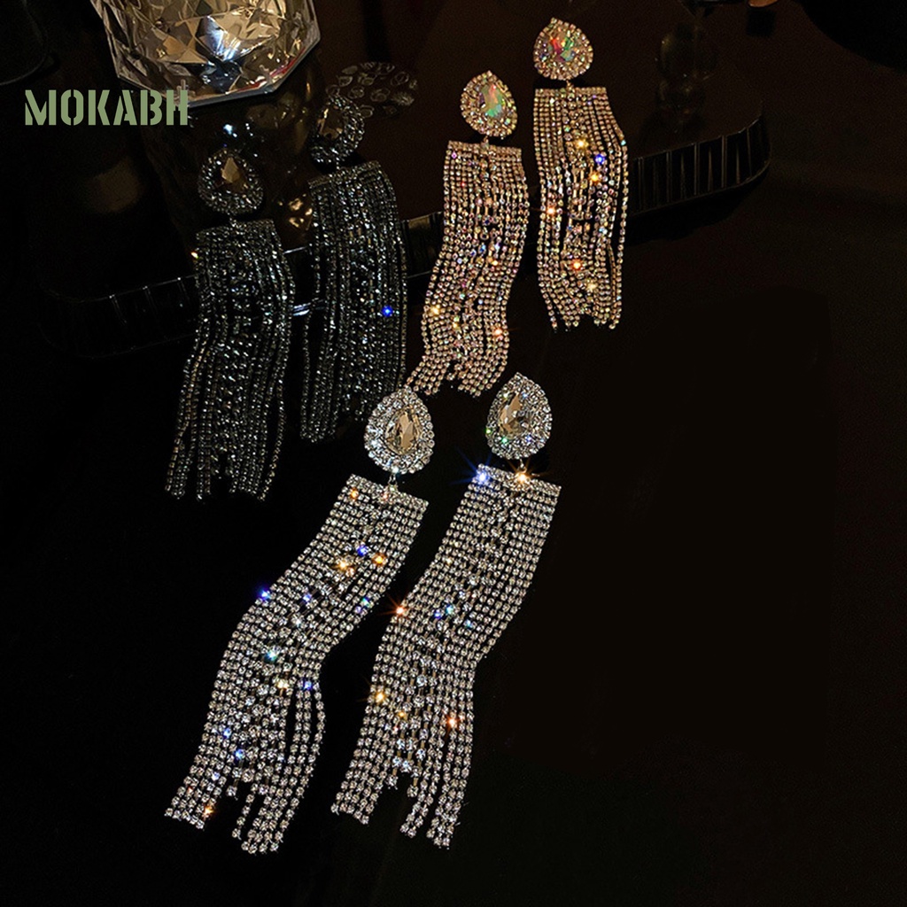 1 Đôi Bông Tai Tua Rua Dáng Dài Cỡ Lớn Phong Cách Âu Mỹ Thời Trang